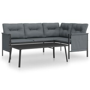 vidaXL 2-tlg. Garten-Lounge-Set Anthrazit Stahl