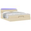 vidaXL Ottomane Bett mit Matratze & LEDs Creme 180x200 cm Stoff