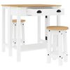 vidaXL 3-tlg. Bar-Set Wei&szlig; Massivholz Kiefer