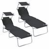 vidaXL Sonnenliege 2 Stk. Polyester Schwarz