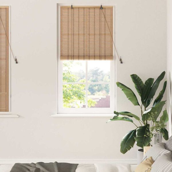vidaXL Rollo mit Vorh&auml;ngen Natur 80 x 160 cm Bambus