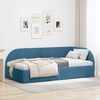 vidaXL Eckbettgestell Blau 80 cm x 200 cm Polyester und Sperrholz