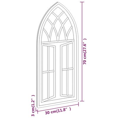 vidaXL Gartenspiegel Schwarz 70x30 cm Eisen