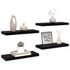 vidaXL Schweberegale 4 Stk. Hochglanz-Schwarz 60x23,5x3,8 cm MDF