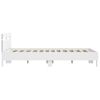 vidaXL Bettgestell mit Kopfteil LED-Beleuchtung Wei&szlig; 140x190 cm