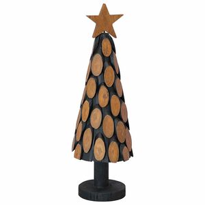 vidaXL Weihnachtsbaum mit Ständer Braun 60 cm Massivholz Teak