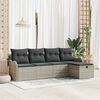vidaXL Garten-Sofa-Set 5 pcs Hellgrau 231 x 117 x 85 cm Poly Rattan