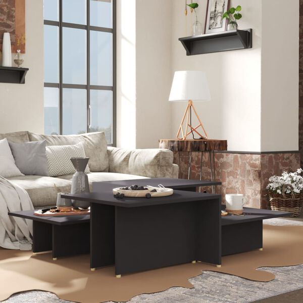 vidaXL Couchtische 2 Stk. Grau 111,5x50x33 cm Holzwerkstoff