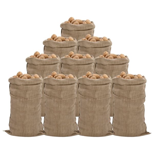 vidaXL Jutes&auml;cke 10 St&uuml;ck 65 x 135 cm 100 % Jute 340 g/m&sup2;