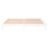 vidaXL Massivholzbett mit LEDs Wei&szlig; 135x190 cm