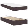 vidaXL Bettgestell mit Matratze mit Matratze 2 pcs Hellbraun Stoff