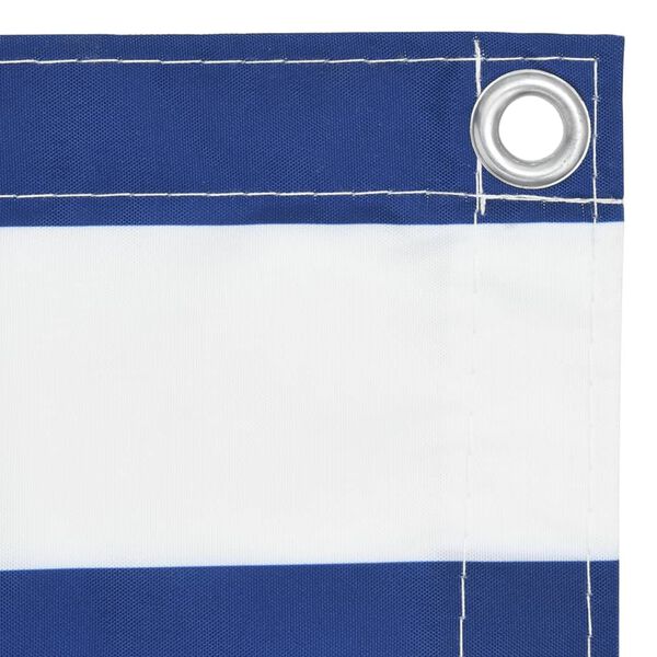 vidaXL Balkon-Sichtschutz Wei&szlig; und Blau 120x400 cm Oxford-Gewebe