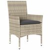 vidaXL 9-tlg. Garten-Essgruppe mit Kissen Hellgrau Poly Rattan & Glas