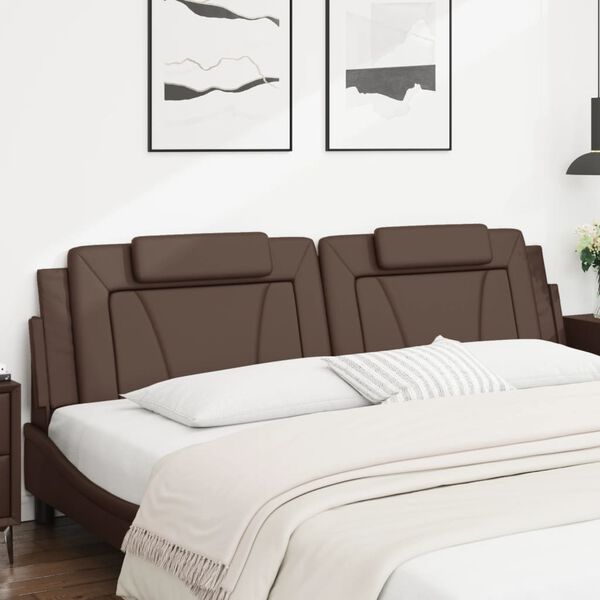 vidaXL Kopfteil-Kissen "Viana" Braun 200 cm Kunstleder