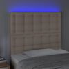 vidaXL LED Kopfteil Cappuccino-Braun 80x5x118/128 cm Kunstleder