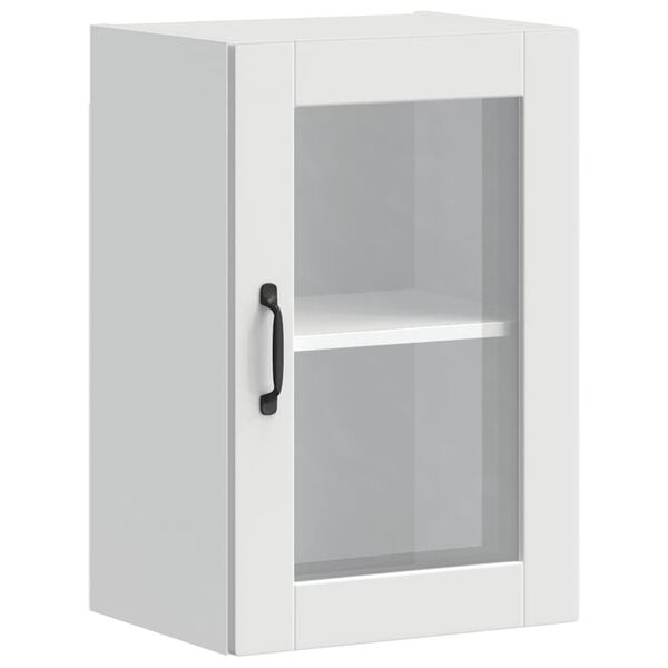 vidaXL K&uuml;chen-H&auml;ngeschrank mit Glast&uuml;r Porto Wei&szlig;