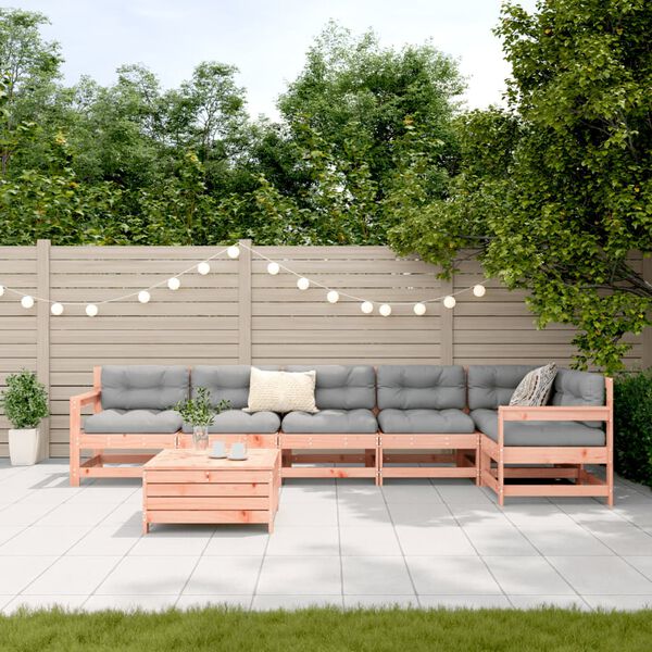 vidaXL 7-tlg. Garten-Sofagarnitur Massivholz Douglasie