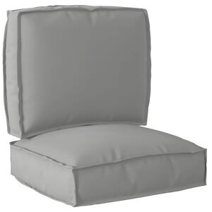 vidaXL Palettenkissenset 2 pcs Grau Oxford-Stoff