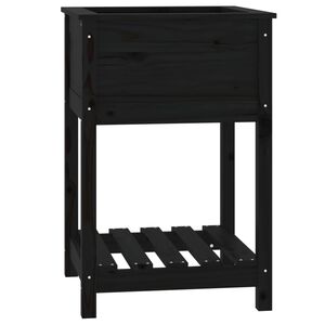 vidaXL Pflanzk&uuml;bel mit Ablage Schwarz 54x54x81 cm Massivholz Kiefer