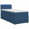 vidaXL Boxspringbett mit Matratze mit Kopfteil Blau 90 x 200 cm Stoff