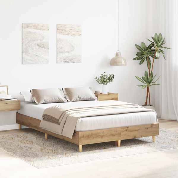 vidaXL Bettgestell ohne Matratze Artisan-Eiche 120x190cm Holzwerkstoff