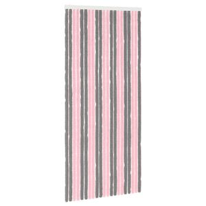vidaXL Insektenschutzvorhang Chenille Silber Grau und Rosa 90 x 200 cm