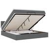vidaXL Ottomane Bett mit Matratze & LEDs Dunkelgrau 180x200 cm Stoff