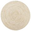 vidaXL Teppich Handgefertigt Jute Wei&szlig; und Natur 120 cm