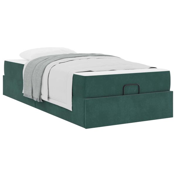 vidaXL Bettgestell mit Matratze mit Matratze 2 pcs Gr&uuml;n Samt