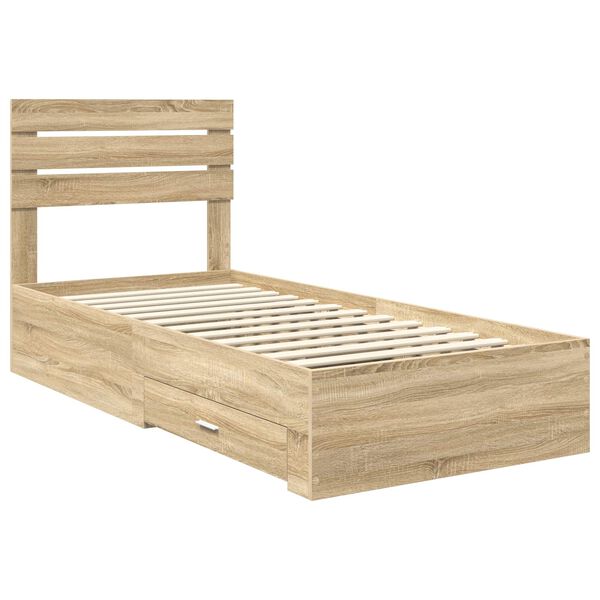 vidaXL Bettgestell mit Schubladen mit Kopfteil Holzwerkstoff