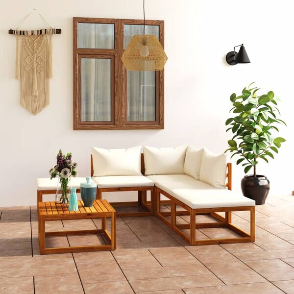 vidaXL 6-tlg. Garten-Lounge-Set mit Kissen Massivholz Akazie