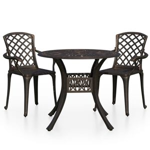 vidaXL 3-tlg. Bistro-Set Aluminiumguss Bronzen