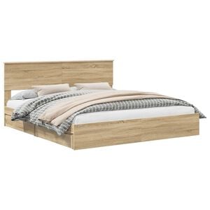 vidaXL Aufbewahrungsbett Sonoma-Eiche 180 x 200 cm Holzwerkstoff