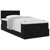 vidaXL Ottoman-Bett mit Matratze Schwarz 90x200 cm Samt