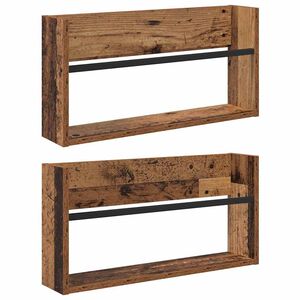 vidaXL Magazinregal 2 pcs Altholz 60 x 12 x 30 cm Holzwerkstoff