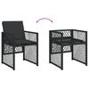 vidaXL 13-tlg. Garten-Essgruppe mit Kissen Schwarz Poly Rattan