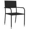 vidaXL 7-tlg. Garten-Essgruppe Schwarz Poly Rattan und Stahl