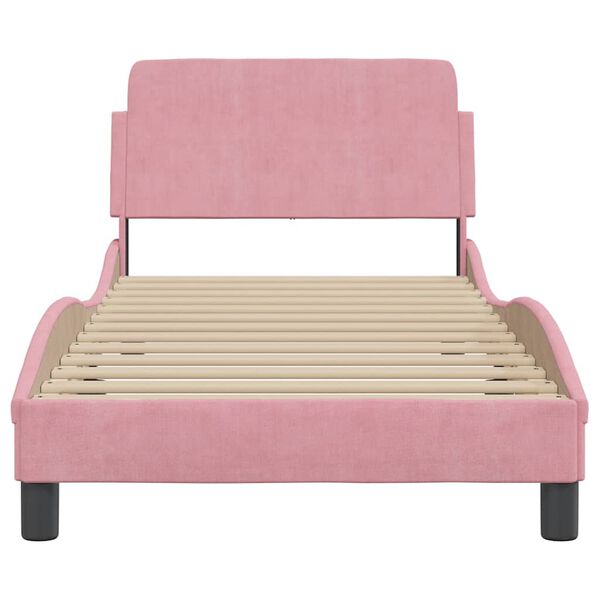vidaXL Bettgestell mit Kopfteil "Dover" Rosa 80x200 cm Samt