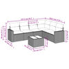 vidaXL 7-tlg. Garten-Sofagarnitur mit Kissen Grau Poly Rattan