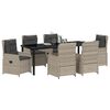 vidaXL Garten Essgruppe 7 pcs Hellgrau Poly-Rattan