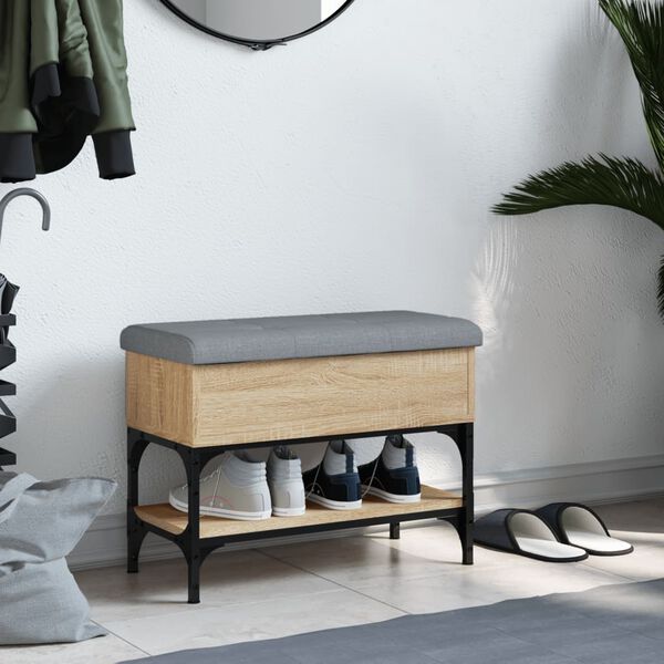 vidaXL Schuhbank Sonoma-Eiche 62x32x45 cm Holzwerkstoff
