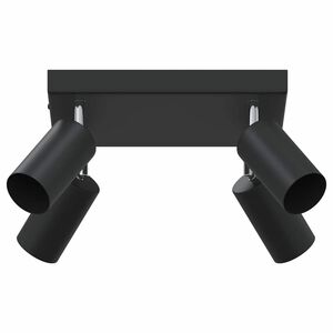 vidaXL Deckenstrahler mit Strahlern Schwarz 26 x 26 x 16 cm Metall