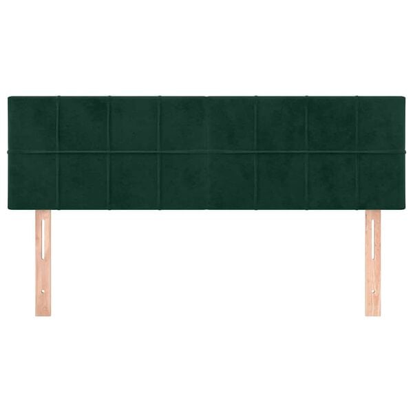 vidaXL Kopfteile Dunkelgr&uuml;n 144x5x78/88 cm Samt