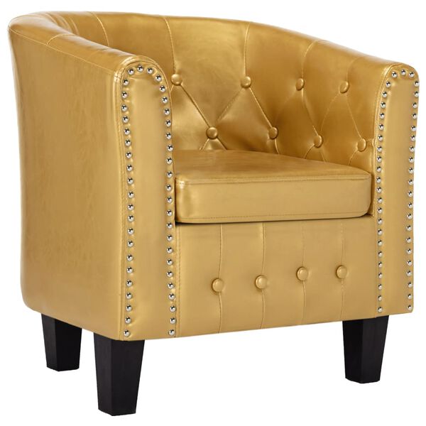 vidaXL Clubsessel Gl&auml;nzendes Golden Kunstleder