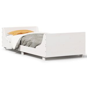 vidaXL Massivholzbett ohne Matratze Wei&szlig; 75x190 cm Kiefernholz