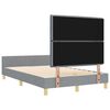 vidaXL Bettgestell mit Kopfteil Hellgrau 140 x 200 cm Stoff