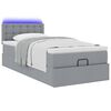 vidaXL Ottomane Bett mit Matratze & LEDs Hellgrau 90x200 cm Stoff