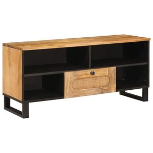 vidaXL TV-Schr&auml;nk mit Regal Braun 100 x 33 x 46 cm Massivholz Mango