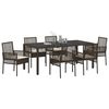 vidaXL Garten Essgruppe 7 pcs Braun Poly-Rattan