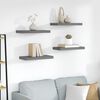 vidaXL Schweberegale 4 Stk. Hochglanz-Grau 50x23x3,8 cm MDF